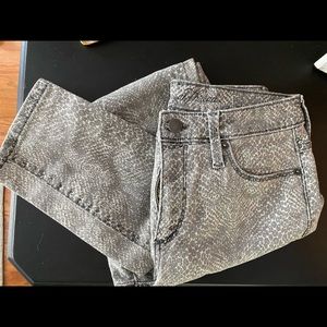 Grey leopard print jeans
